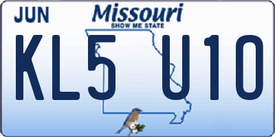MO license plate KL5U1O