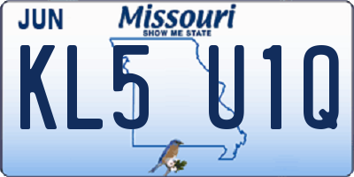 MO license plate KL5U1Q
