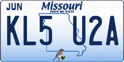 MO license plate KL5U2A