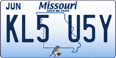 MO license plate KL5U5Y