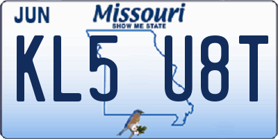 MO license plate KL5U8T