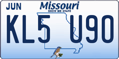 MO license plate KL5U9O