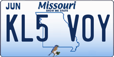 MO license plate KL5V0Y