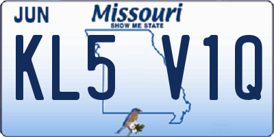 MO license plate KL5V1Q