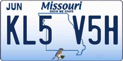 MO license plate KL5V5H