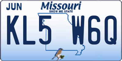 MO license plate KL5W6Q