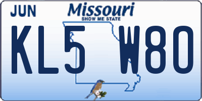 MO license plate KL5W8O