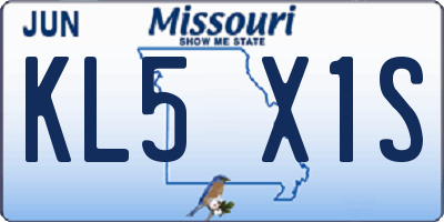 MO license plate KL5X1S