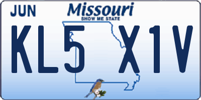 MO license plate KL5X1V