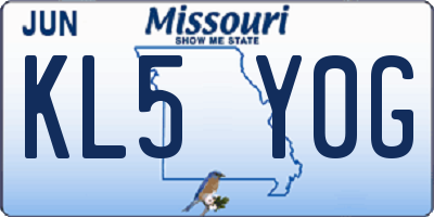 MO license plate KL5Y0G