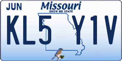MO license plate KL5Y1V