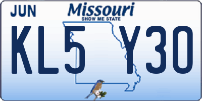 MO license plate KL5Y3O