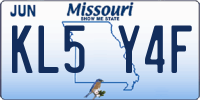 MO license plate KL5Y4F
