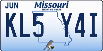 MO license plate KL5Y4I