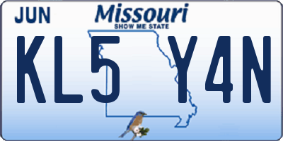 MO license plate KL5Y4N