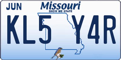 MO license plate KL5Y4R