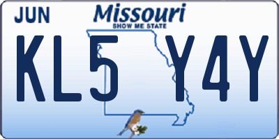 MO license plate KL5Y4Y