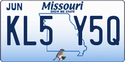 MO license plate KL5Y5Q