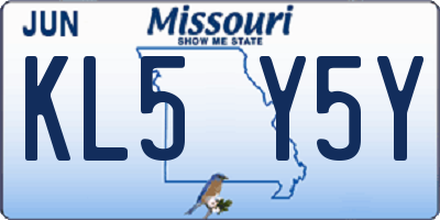 MO license plate KL5Y5Y