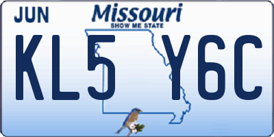 MO license plate KL5Y6C