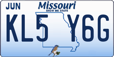 MO license plate KL5Y6G