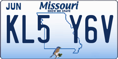 MO license plate KL5Y6V