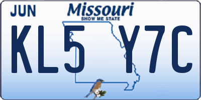 MO license plate KL5Y7C