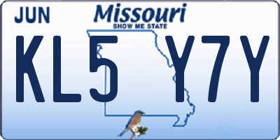 MO license plate KL5Y7Y