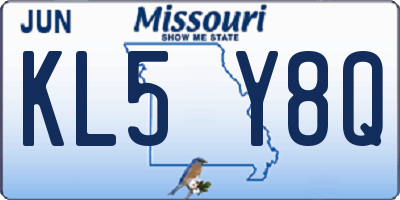 MO license plate KL5Y8Q