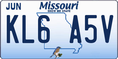 MO license plate KL6A5V