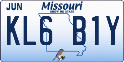 MO license plate KL6B1Y
