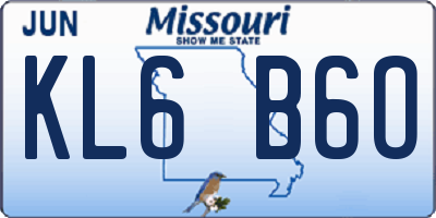 MO license plate KL6B6O
