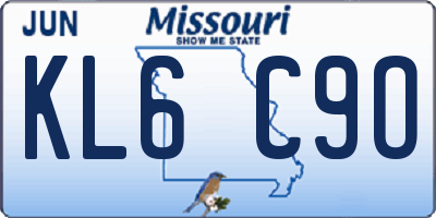 MO license plate KL6C9O