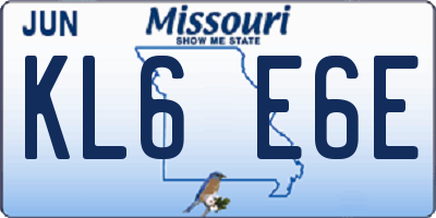 MO license plate KL6E6E