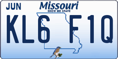 MO license plate KL6F1Q