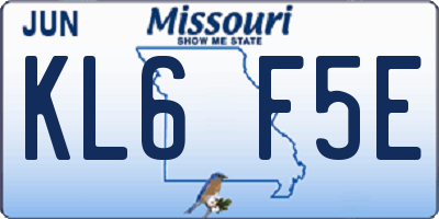 MO license plate KL6F5E