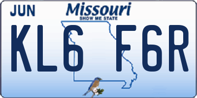 MO license plate KL6F6R