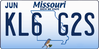 MO license plate KL6G2S