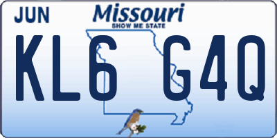 MO license plate KL6G4Q