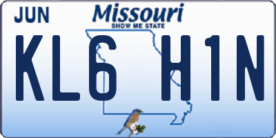 MO license plate KL6H1N