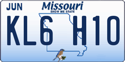 MO license plate KL6H1O