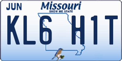 MO license plate KL6H1T