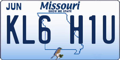 MO license plate KL6H1U