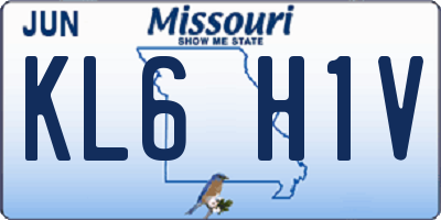 MO license plate KL6H1V