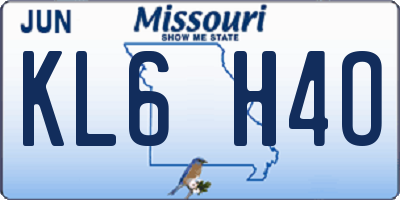 MO license plate KL6H4O