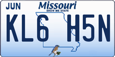 MO license plate KL6H5N