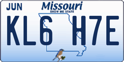 MO license plate KL6H7E