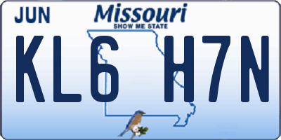 MO license plate KL6H7N