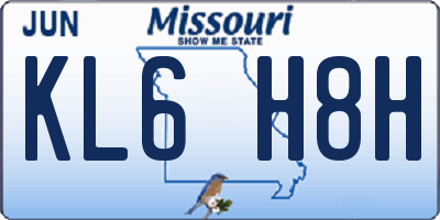 MO license plate KL6H8H