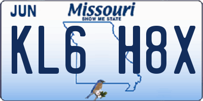 MO license plate KL6H8X
